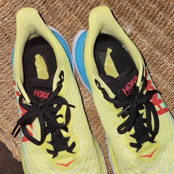 HOKA Women's Yellow and Blue Running Shoes 8.5 - Picture 6 of 10